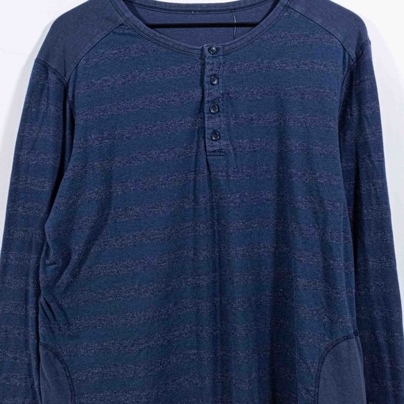 Surf Skate Striped Henley Long Sleeve T-Shirt Thrashed XL - Picture 3 of 6